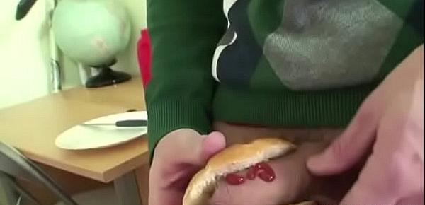  BBW Granny Loves Hot Dog With Young Dicky